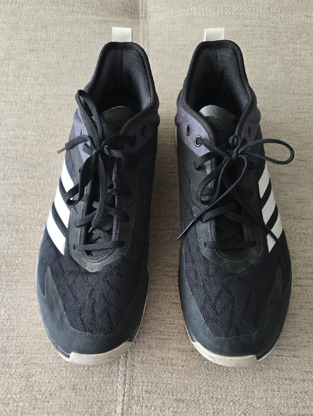 Adidas Speed Trainer Men's Black Athletic Sneakers with White Stripes Sz 10.5